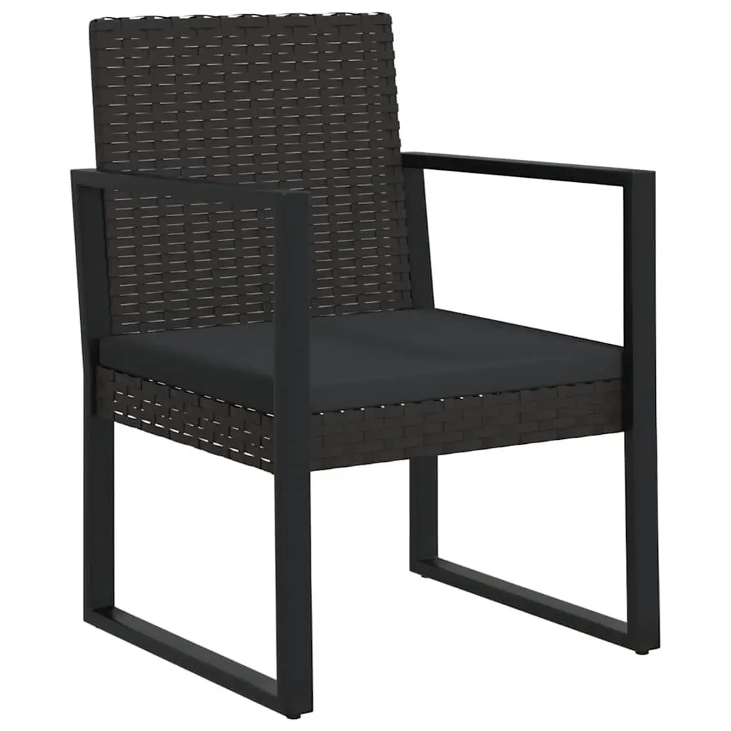 4 Piece Garden Lounge Set Outdoor Patio Sofa with Cushions Black Poly Rattan