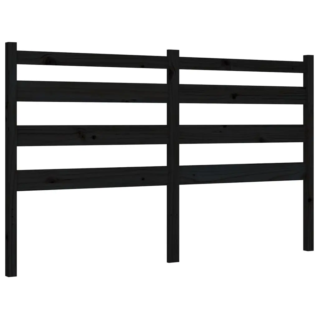 Solid Pine Wood Bed Frame Black 150x200 cm
