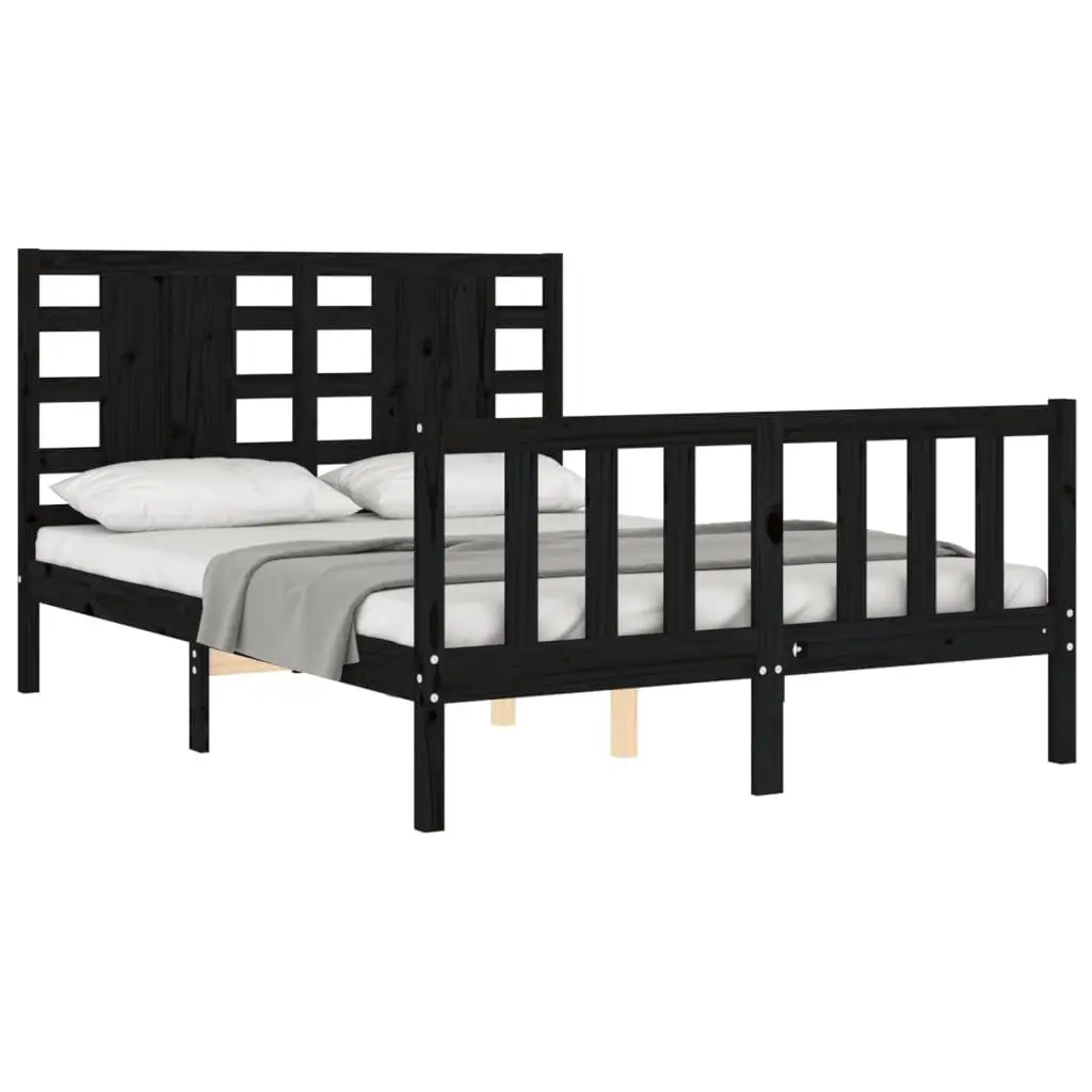 Solid Pine Wood Bed Frame, 135 x 190 cm