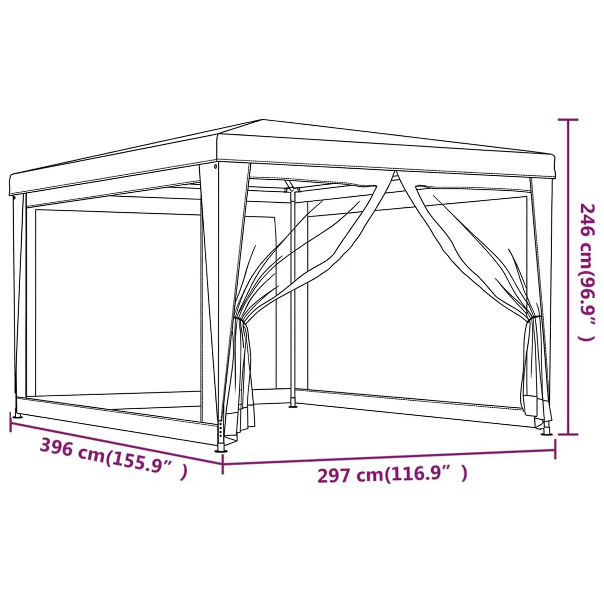 Party Tent Gazebo Outdoor 3x4m Blue Canopy Shelter
