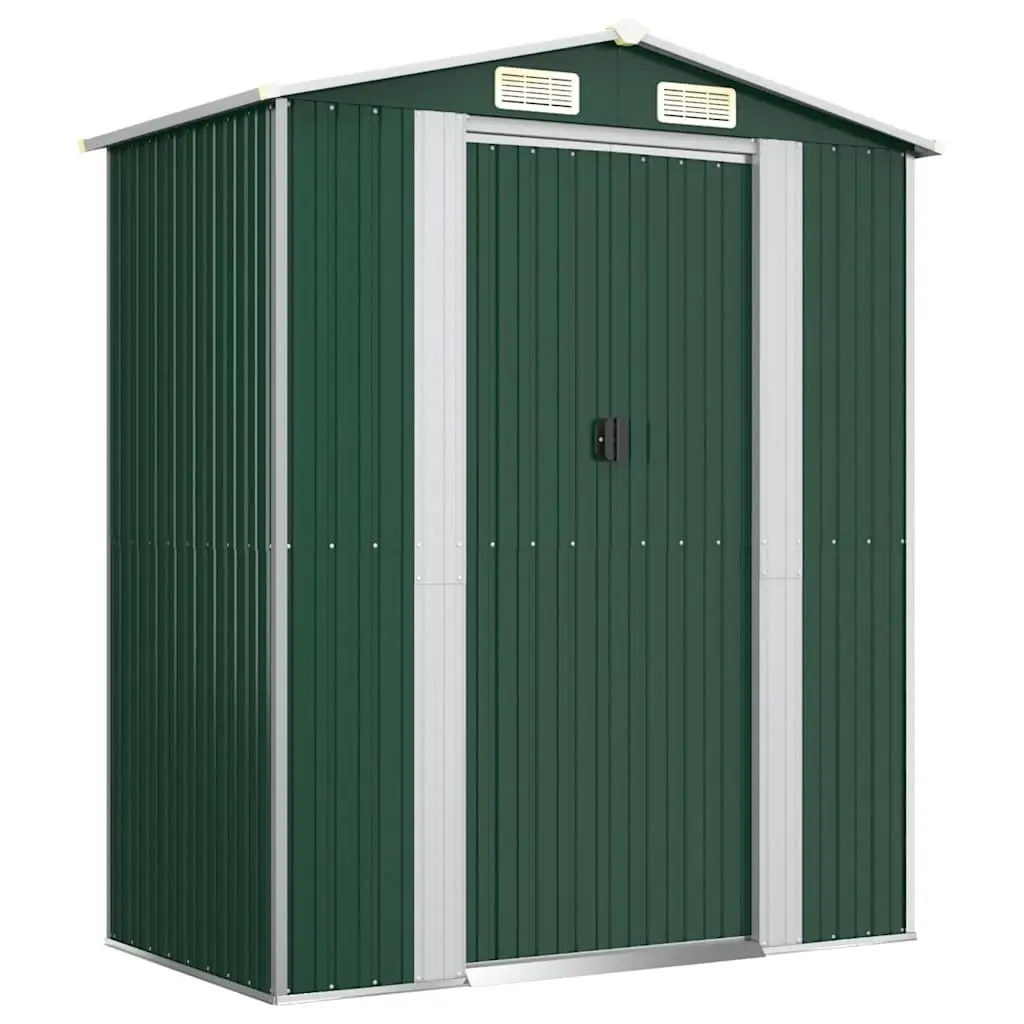 Garden Shed Green Outdoor Storage Tool House Galvanised Steel 192x108x223cm
