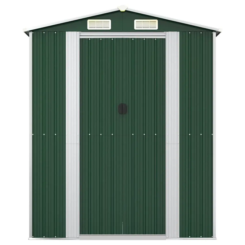 Garden Shed Green Outdoor Storage Tool House Galvanised Steel 192x108x223cm