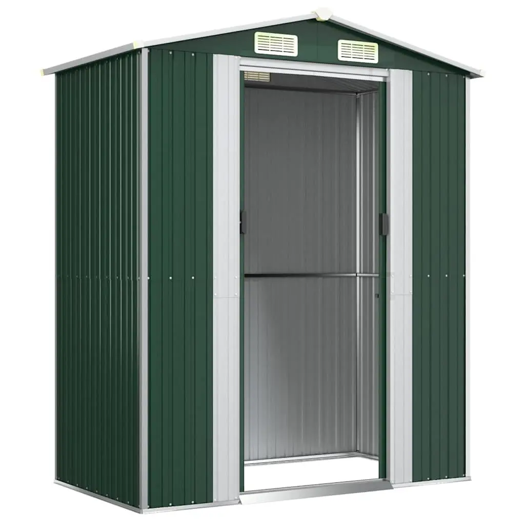 Garden Shed Green Outdoor Storage Tool House Galvanised Steel 192x108x223cm