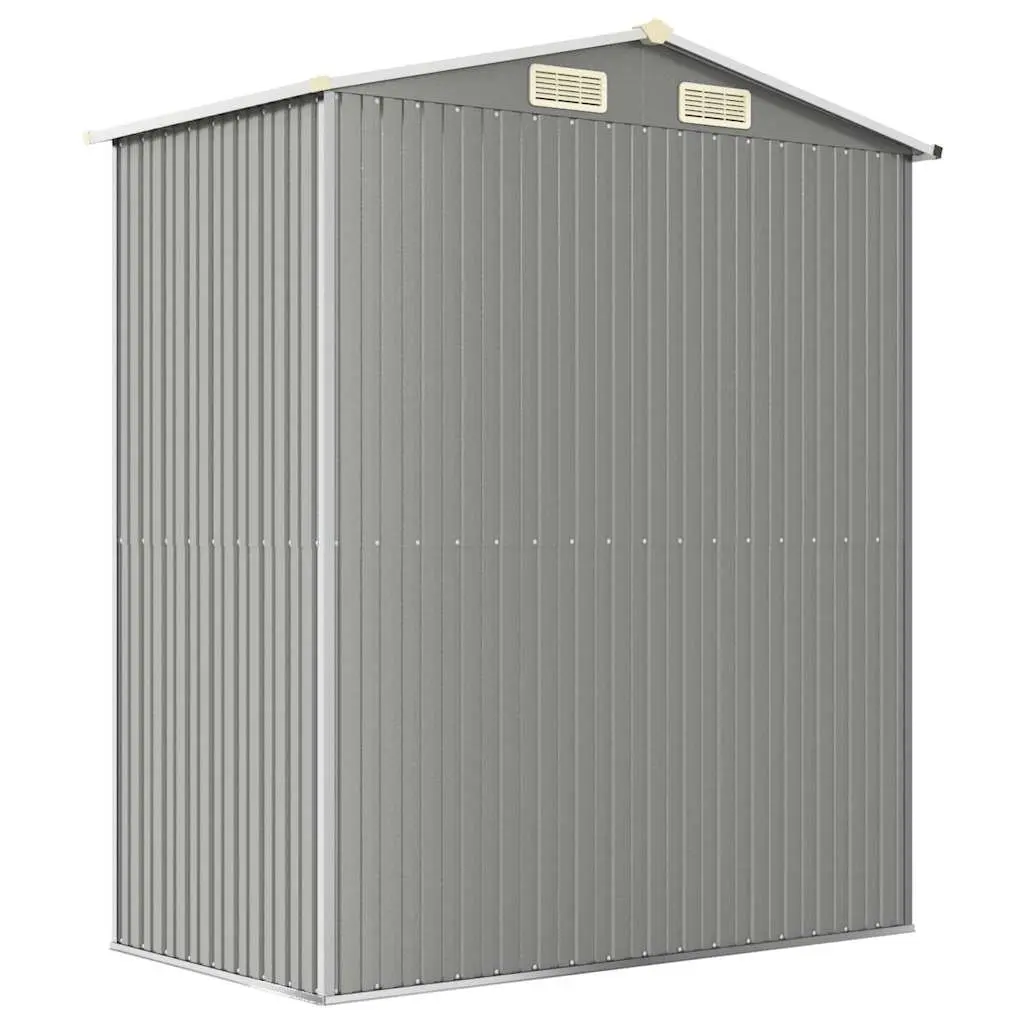 Garden Shed Light Grey Outdoor Storage Tool House Galvanised Steel 192x108x223cm