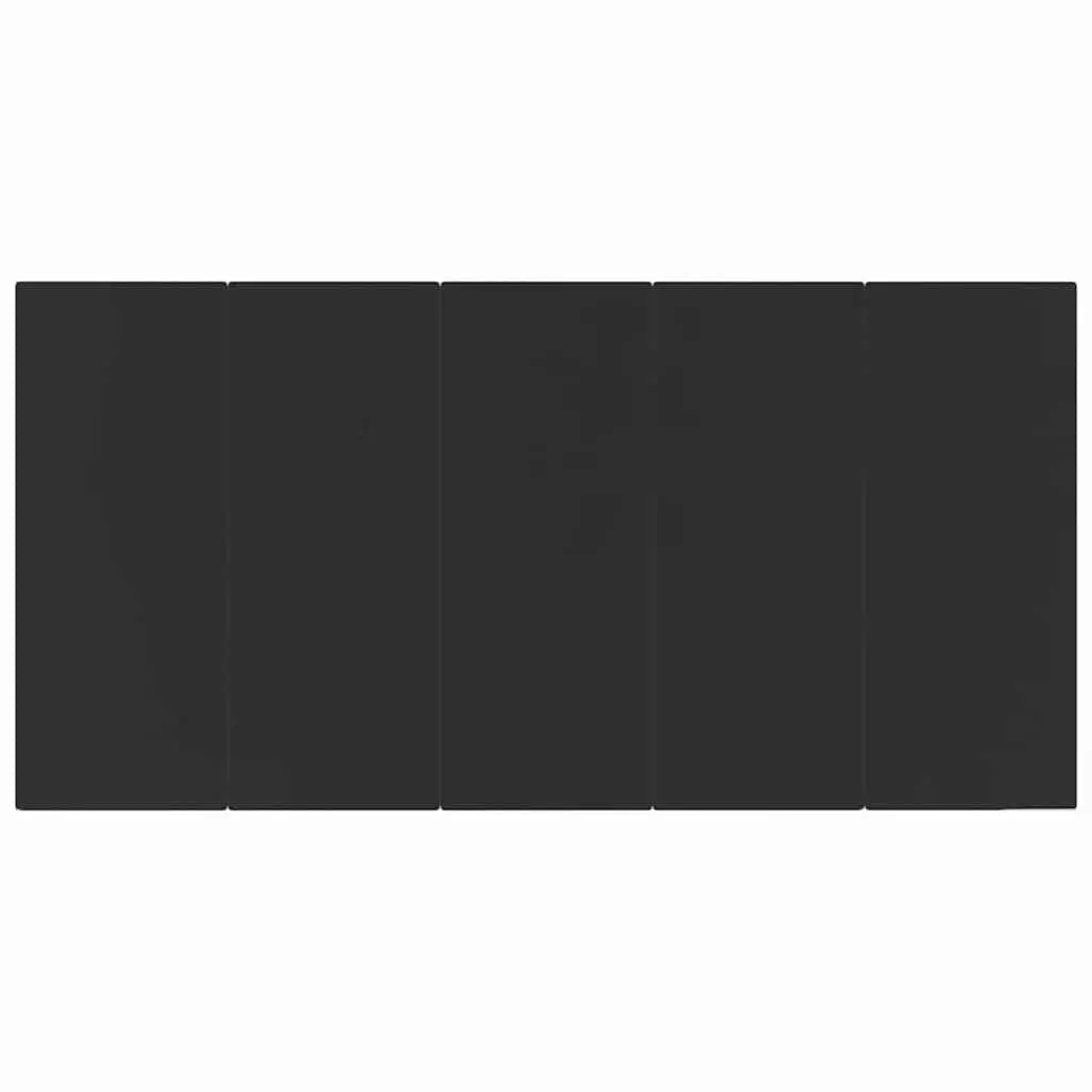 Garden Dining Table Outdoor 200x100x74cm Black Steel Tempered Glass
