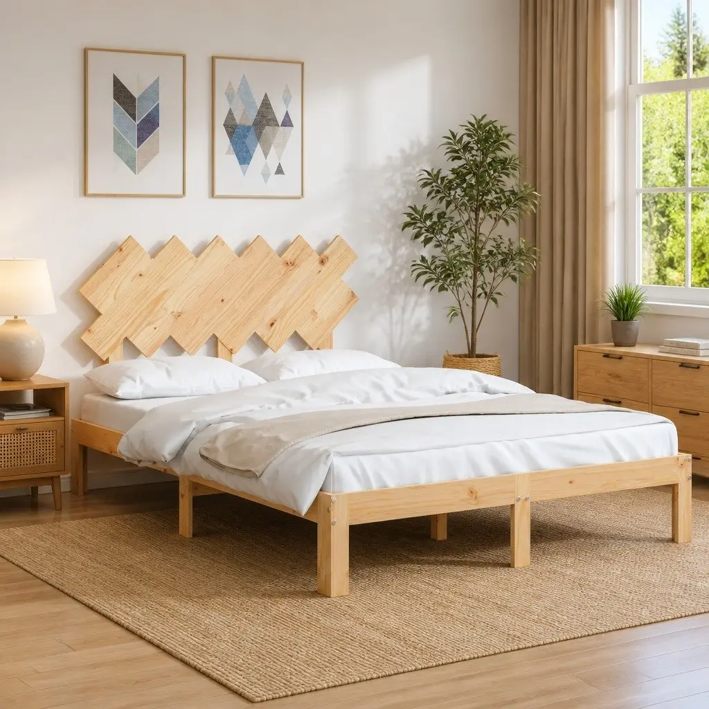 Solid Pine Wood Bed Frame 135x190 cm