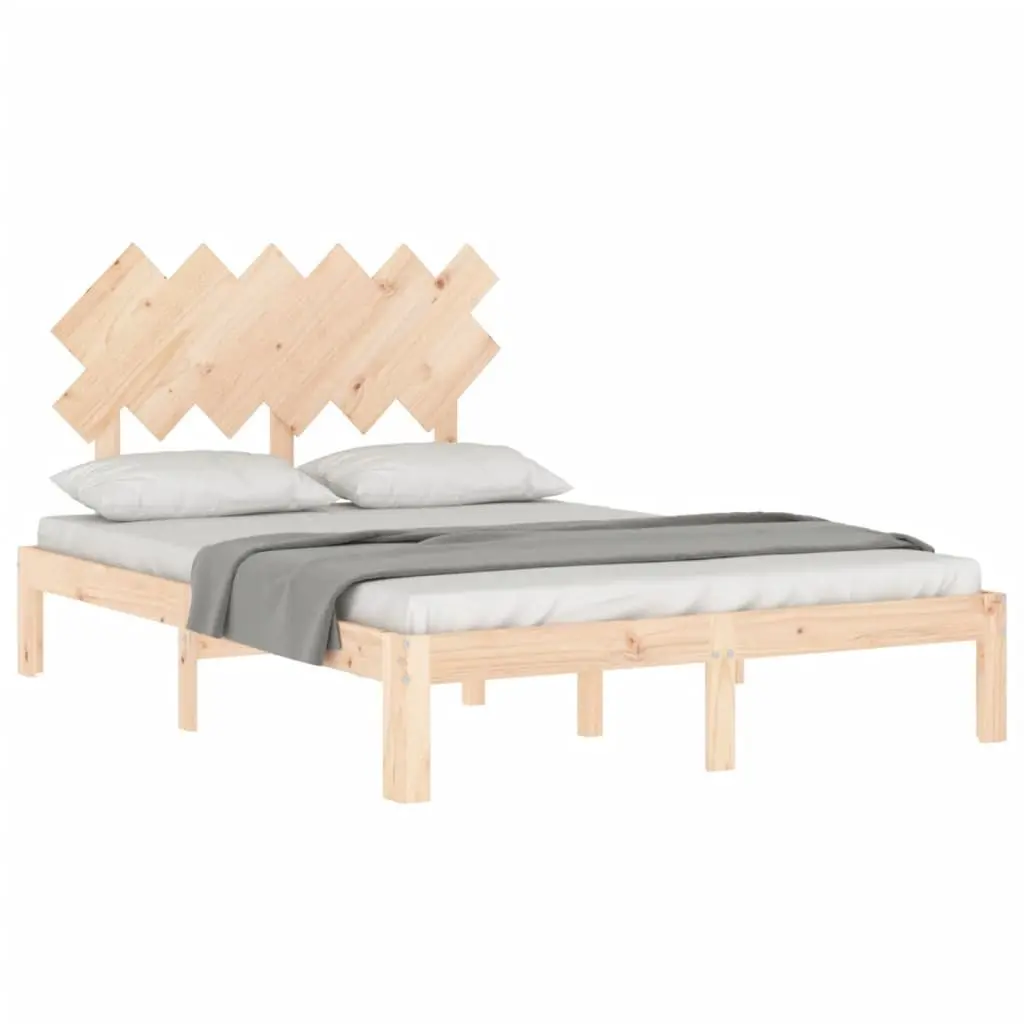 Solid Pine Wood Bed Frame 135x190 cm