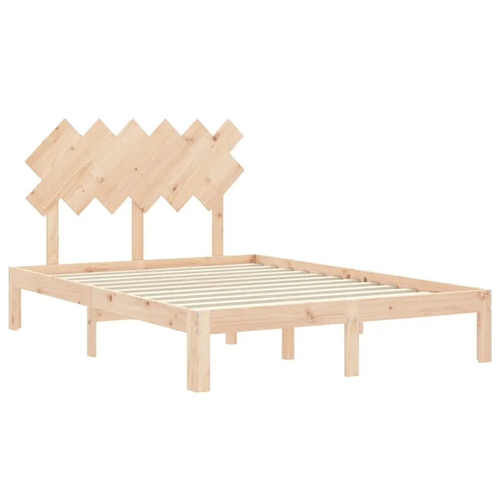 Solid Pine Wood Bed Frame 135x190 cm