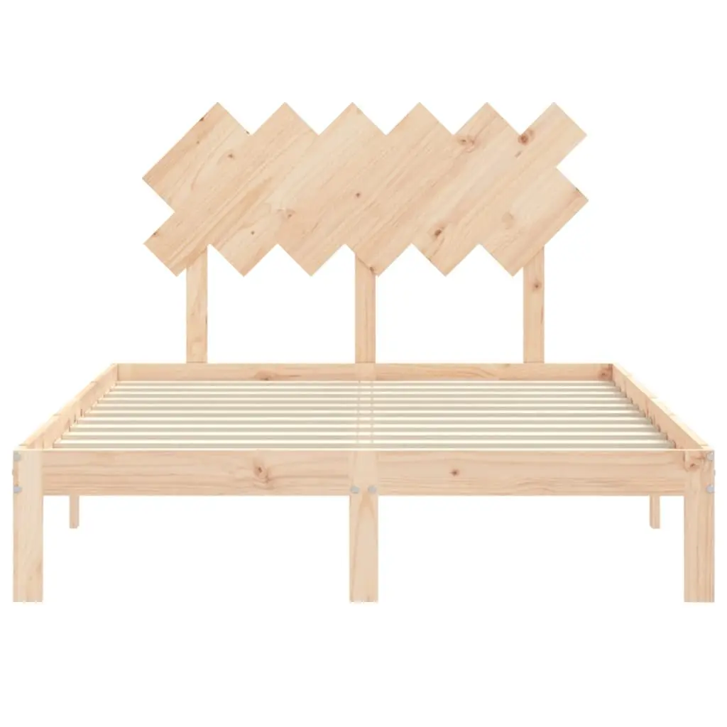 Solid Pine Wood Bed Frame 135x190 cm