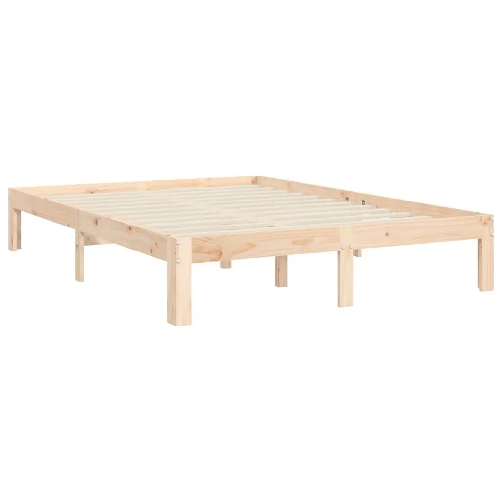 Solid Pine Wood Bed Frame 135x190 cm