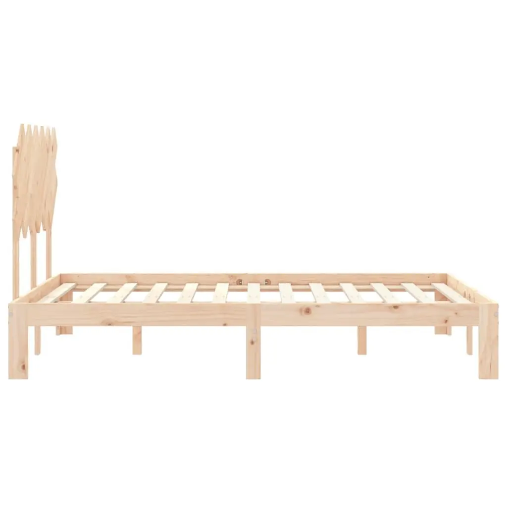 Solid Pine Wood Bed Frame 135x190 cm