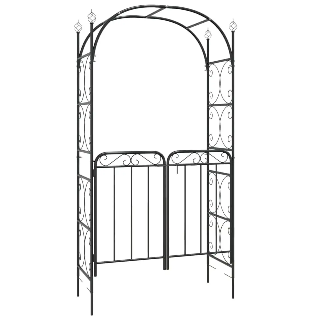 Garden Arch with Gate Outdoor Trellis Arbour Structure 108x45x235cm