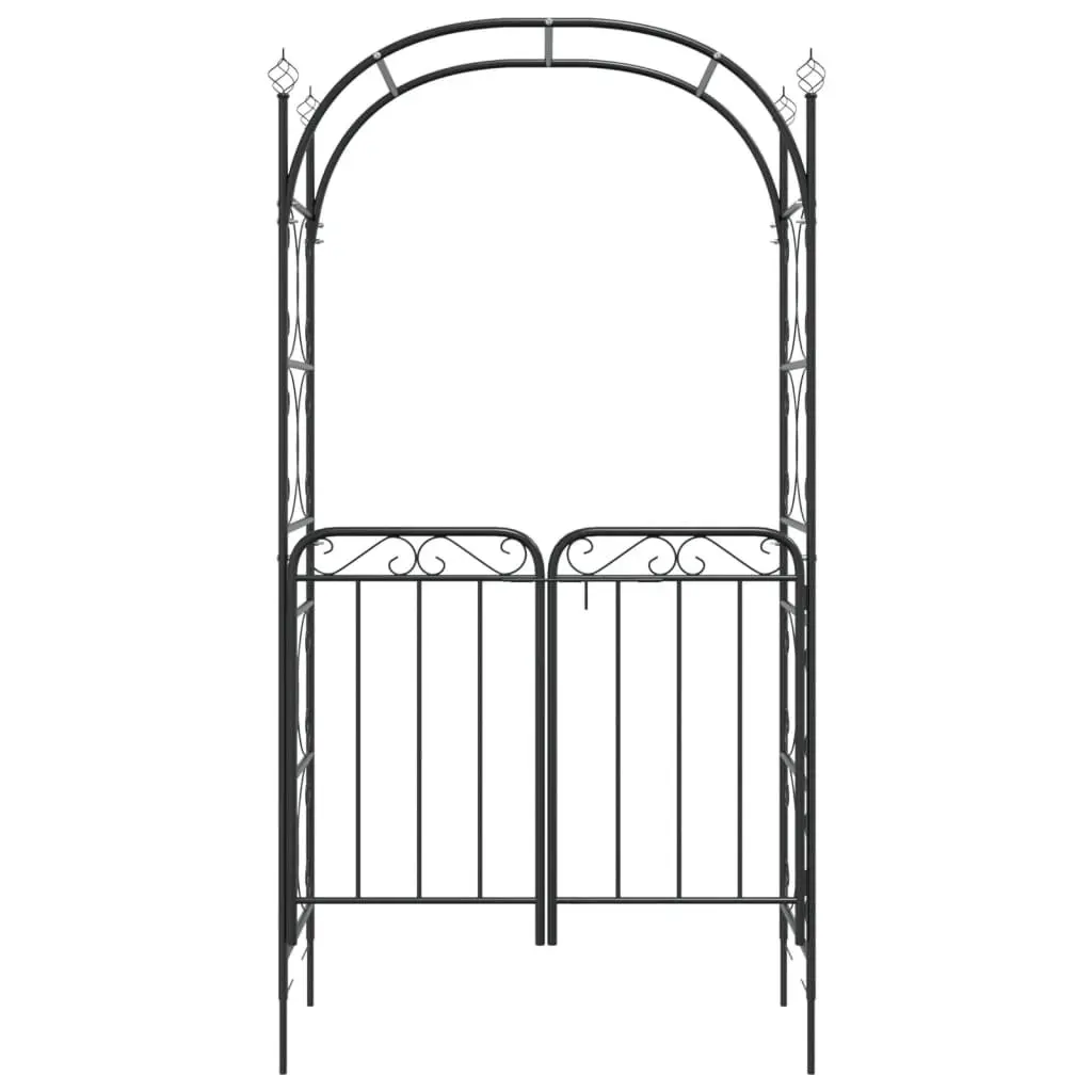 Garden Arch with Gate Outdoor Trellis Arbour Structure 108x45x235cm