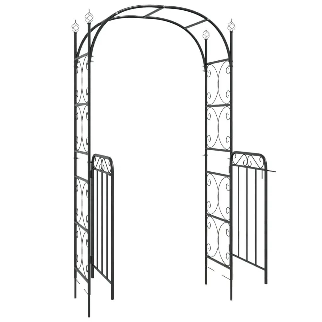 Garden Arch with Gate Outdoor Trellis Arbour Structure 108x45x235cm