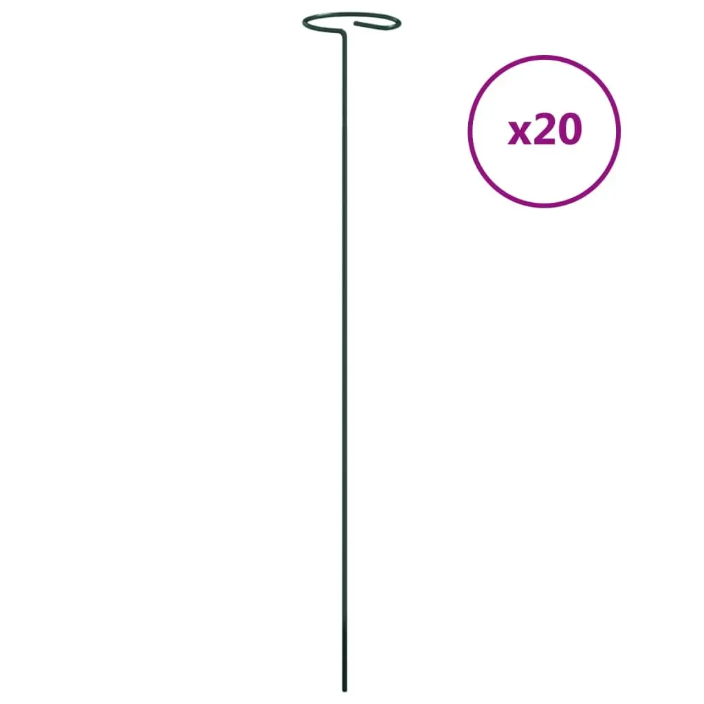 20 Pack 40cm Dark Green Steel Stakes