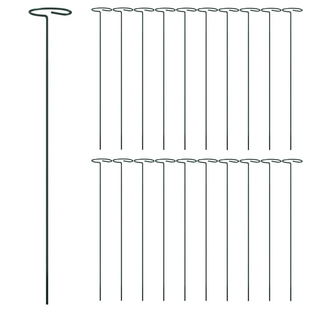 20 Pack 40cm Dark Green Steel Stakes