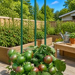 30 pcs 90 cm Green Steel Plant Stakes for Garden Support