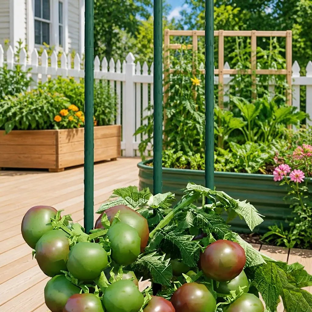 Plant Support Stakes for Garden 115cm Green Steel