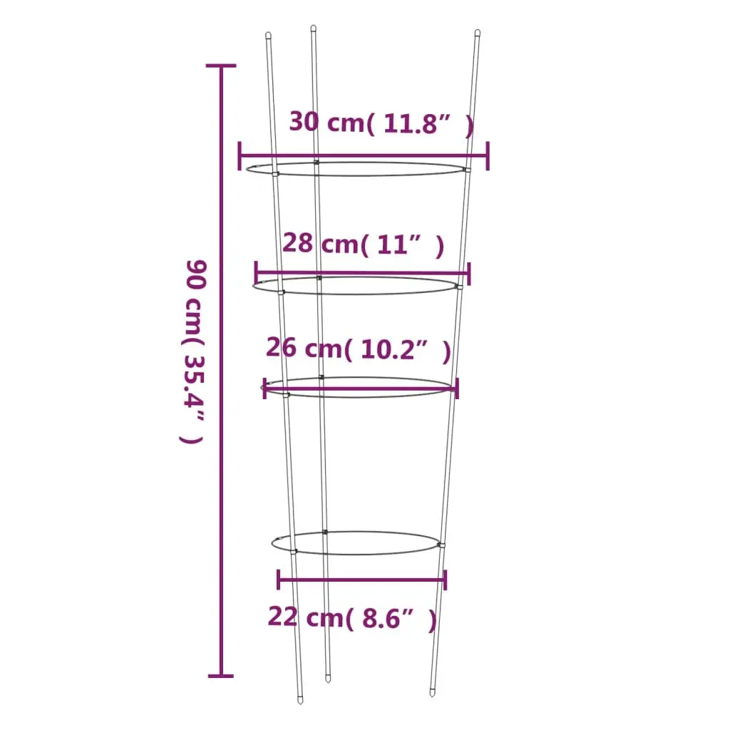 90cm Steel Plant Support Cage for Vegetables