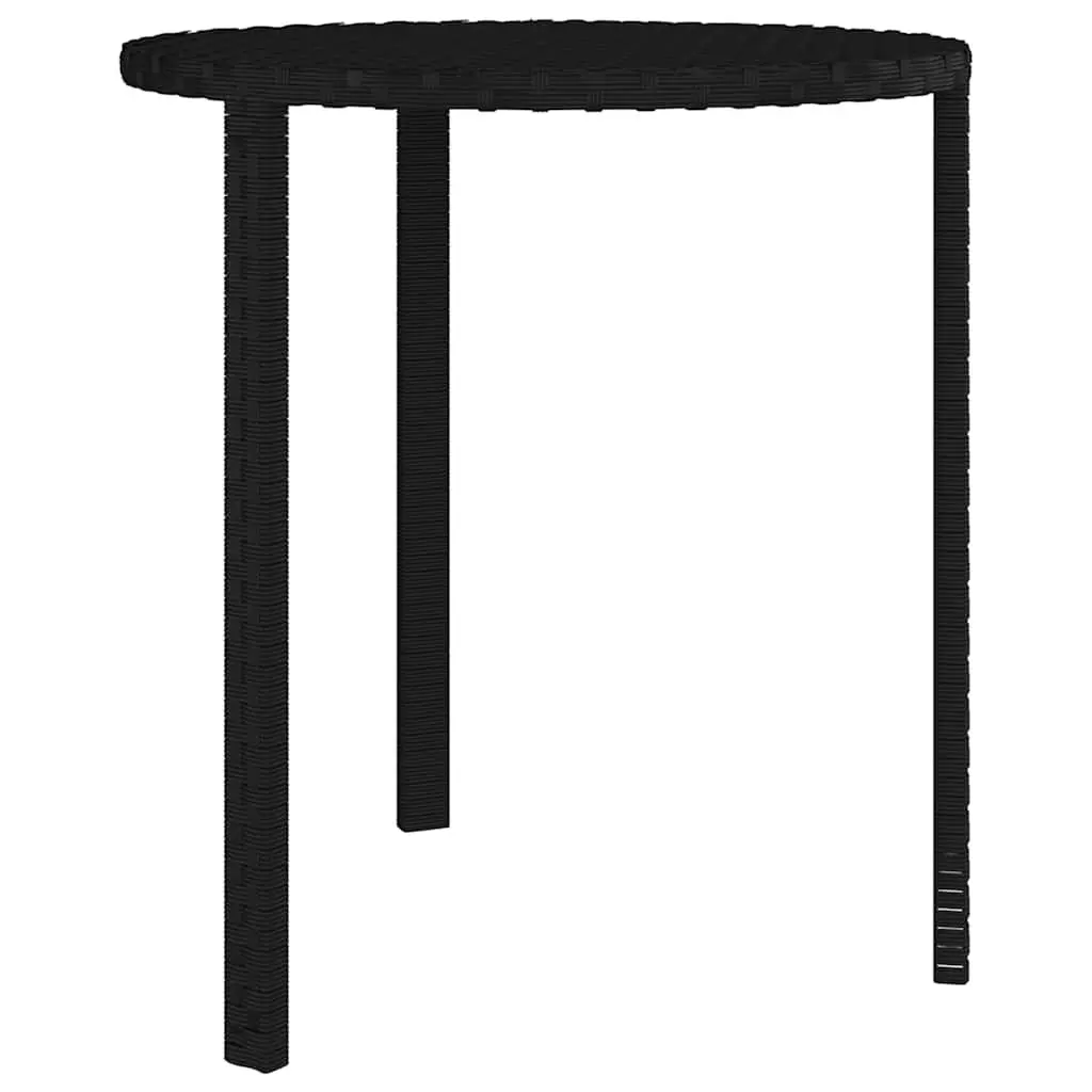 Side Tables Set of 3 Black Poly Rattan Outdoor Garden Accent End Tables