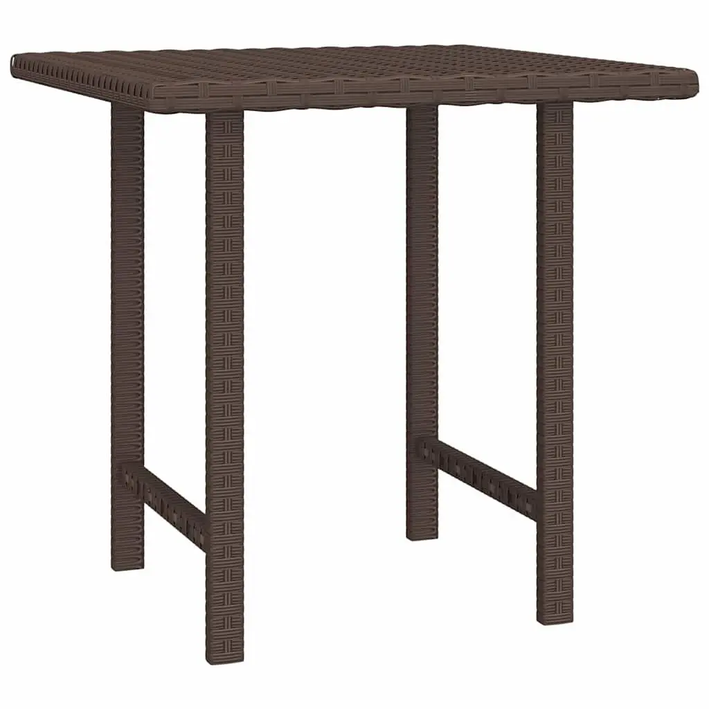Rattan Side Tables Set of 3 Outdoor Brown Different Sizes Shapes