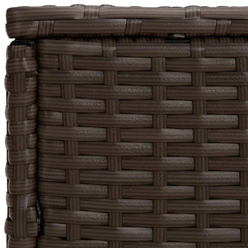 Rattan Side Tables Set of 3 Outdoor Brown Different Sizes Shapes