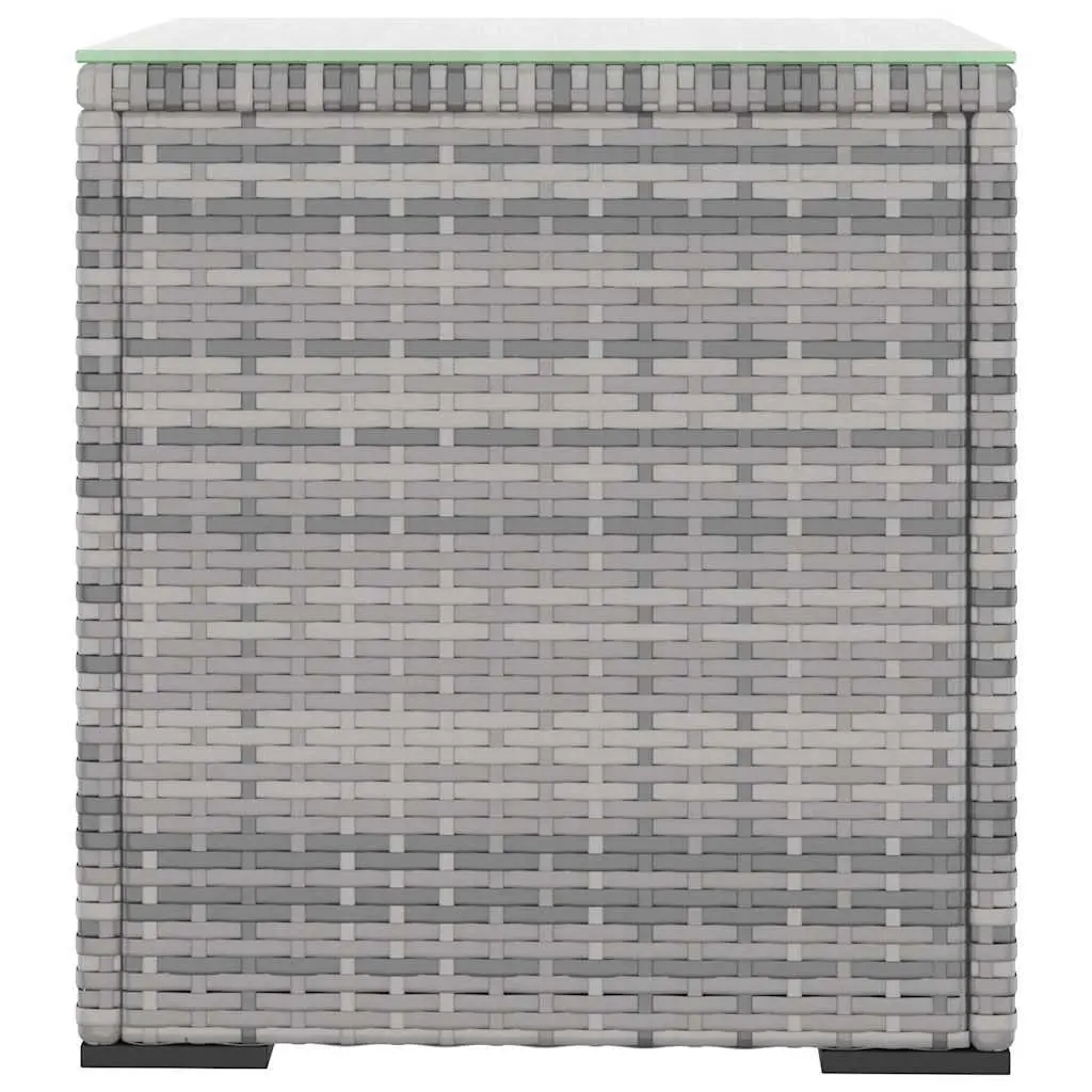 Grey Poly Rattan Side Table