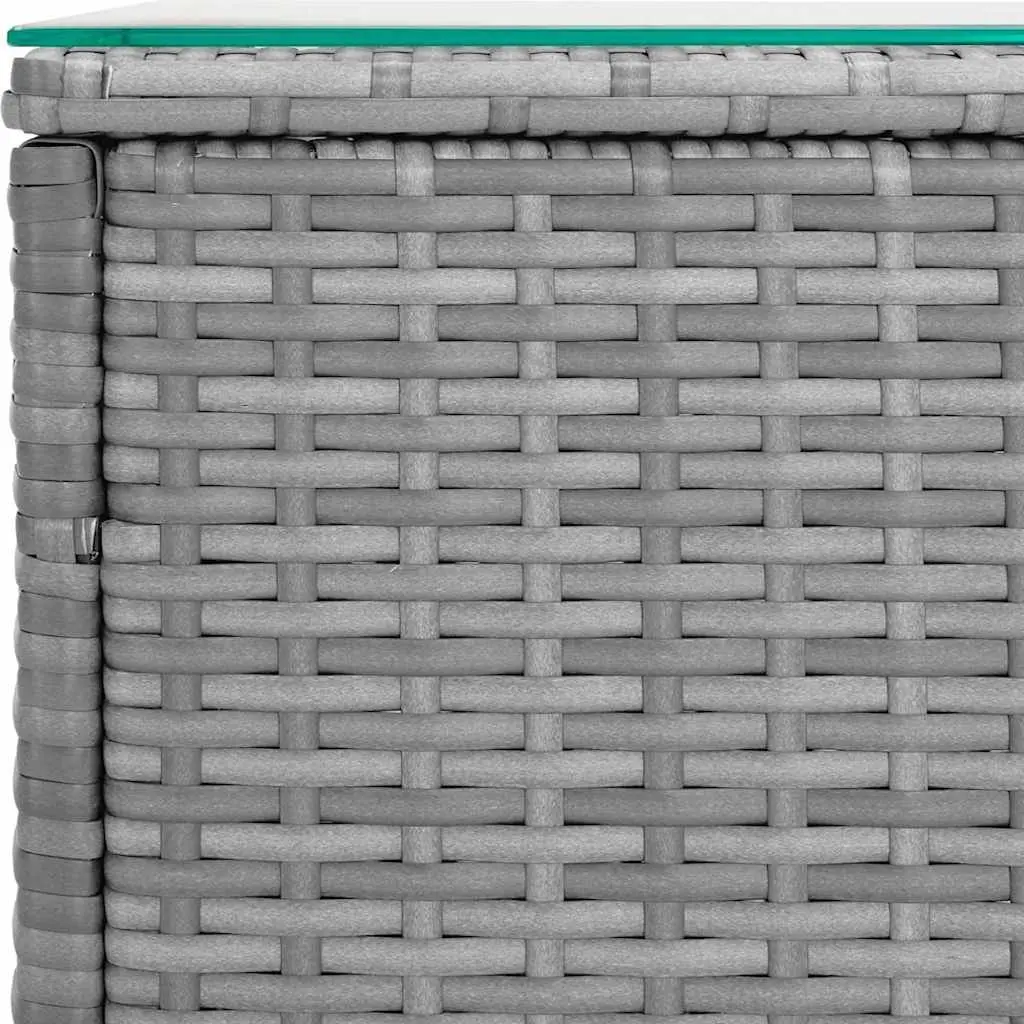Grey Poly Rattan Side Table