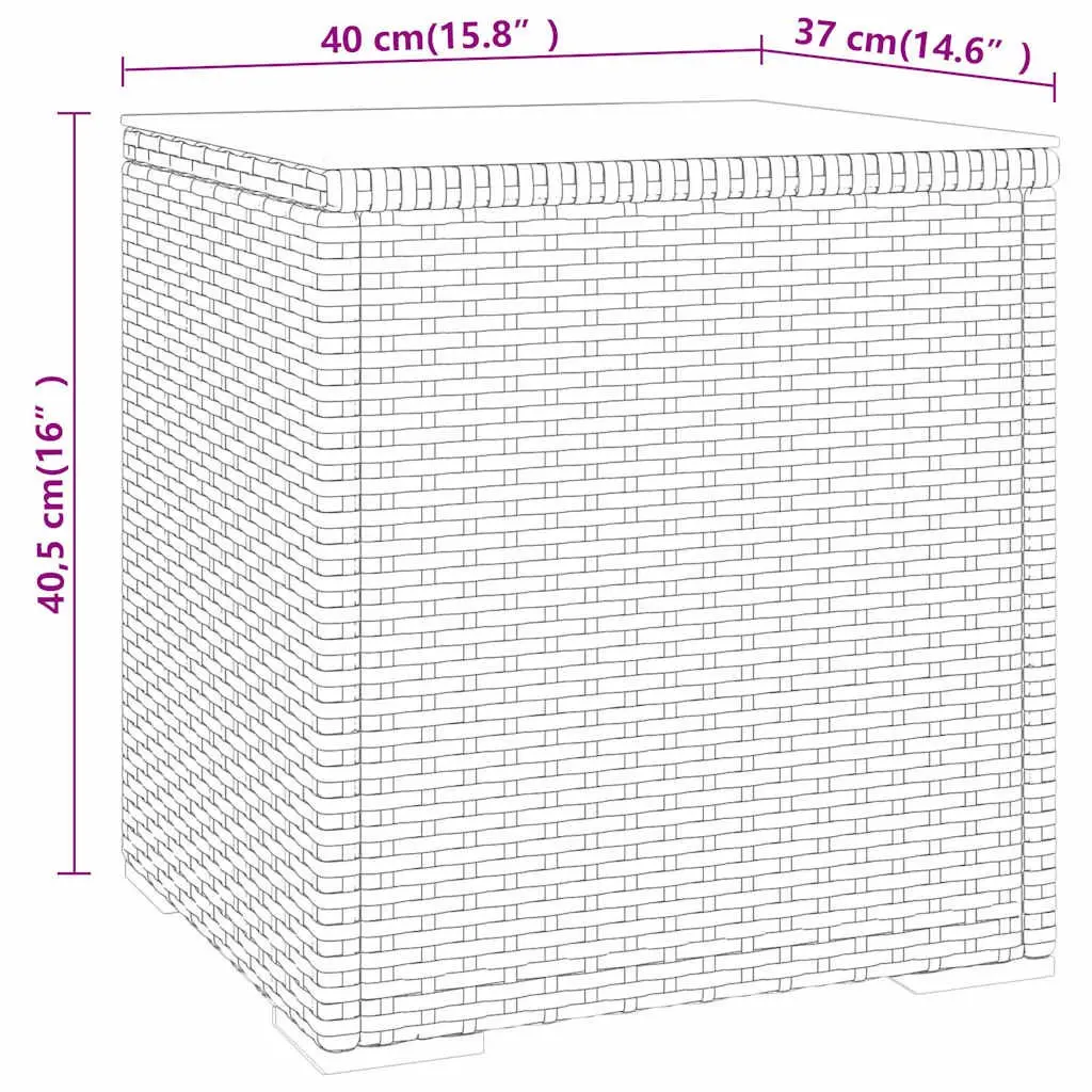 Grey Poly Rattan Side Table