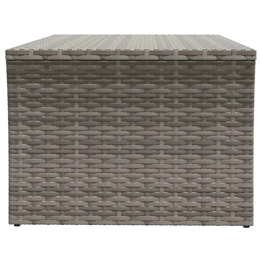 Coffee Table Grey Outdoor Garden Patio Poly Rattan with Storage Shelf