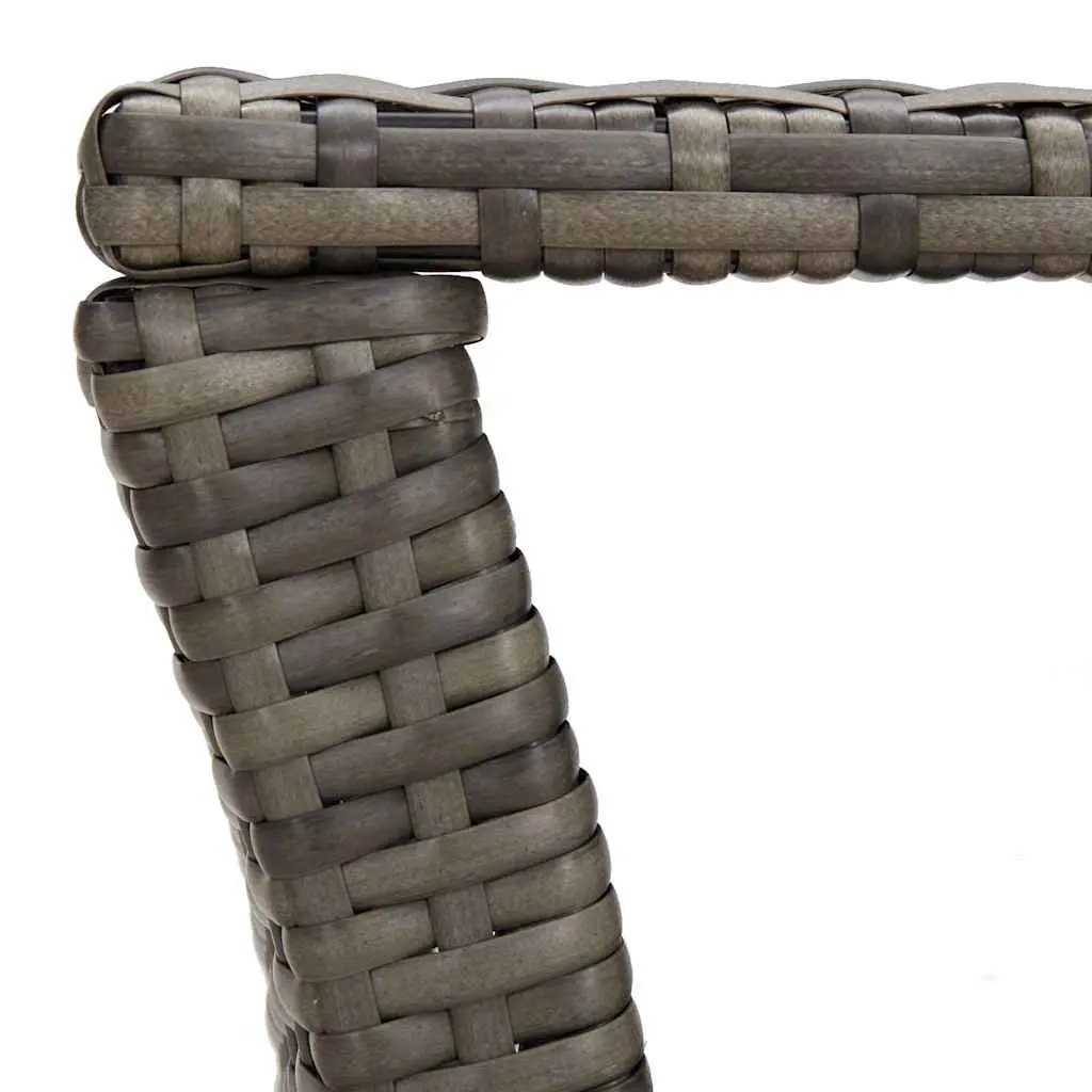Coffee Table Grey Outdoor Garden Patio Poly Rattan with Storage Shelf