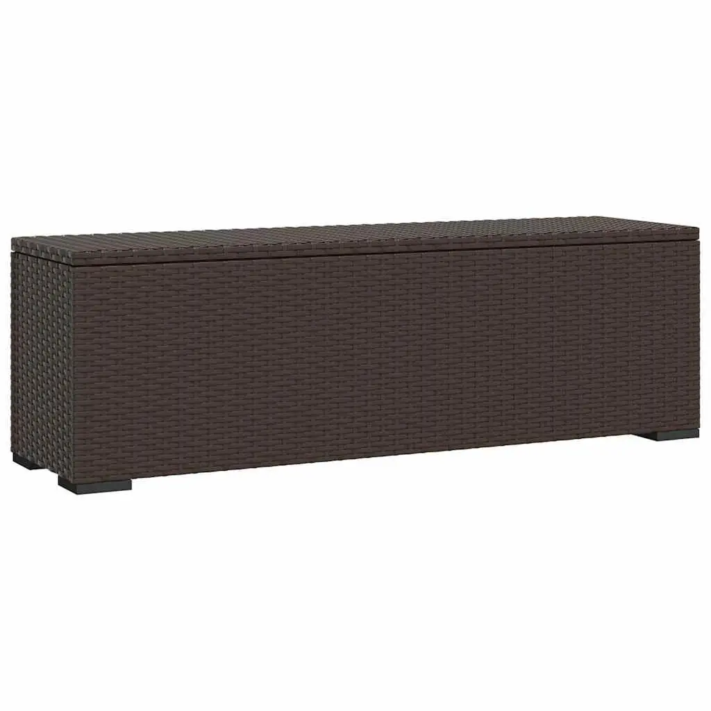 Outdoor Ottoman Bench for Garden 110 x 30 x 40 cm Brown Poly Rattan with Cushion