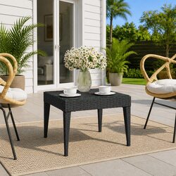 Specifications of Black Side Table 50x50x38 cm, PE Rattan
