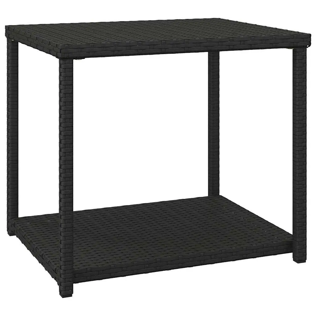 Black Poly Rattan Side Table