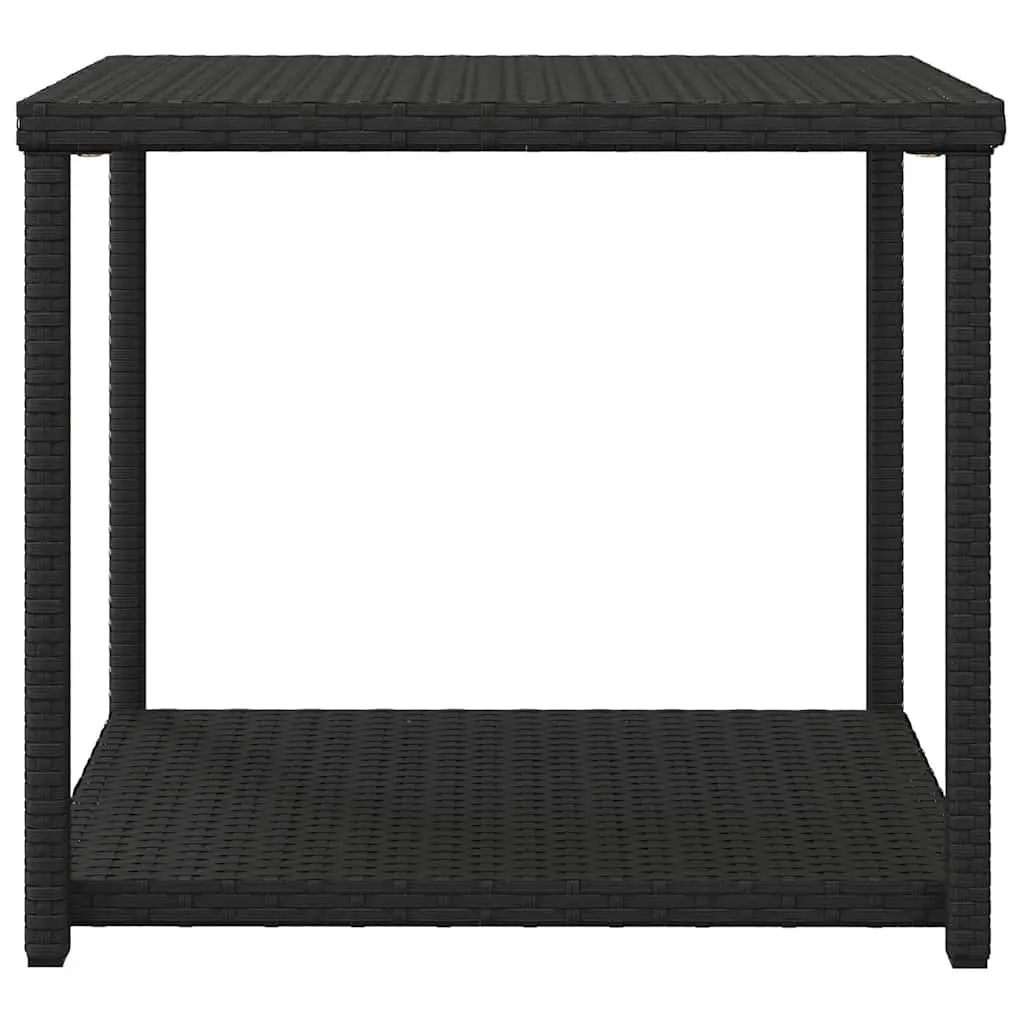 Black Poly Rattan Side Table
