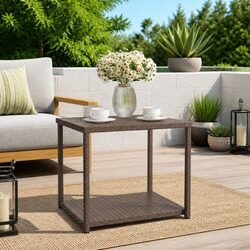 Specifications for Brown Side Table 55x45x49 cm with Storage