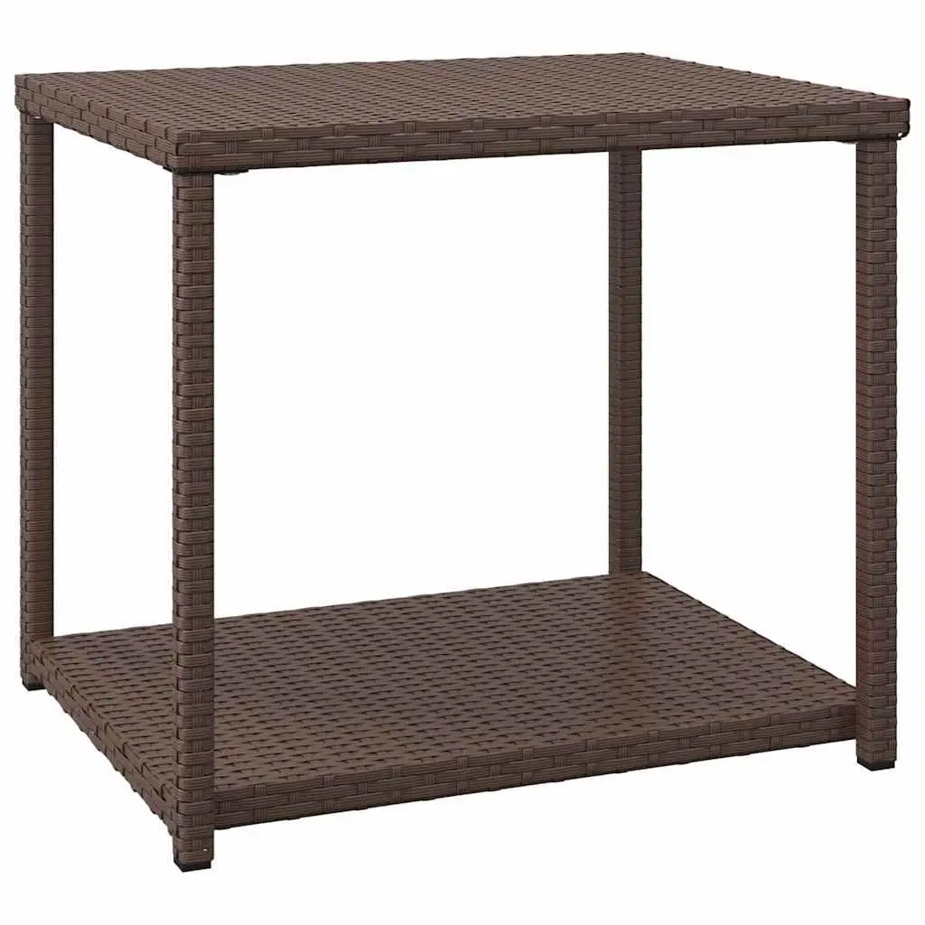 Brown Side Table 55x45x49 cm with Storage
