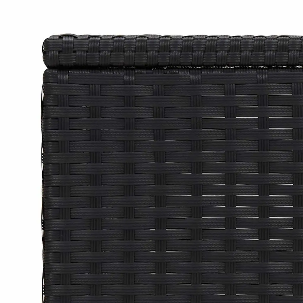 C-Shaped Side Table Black 40x35x60cm Poly Rattan Accent End Table Sofa