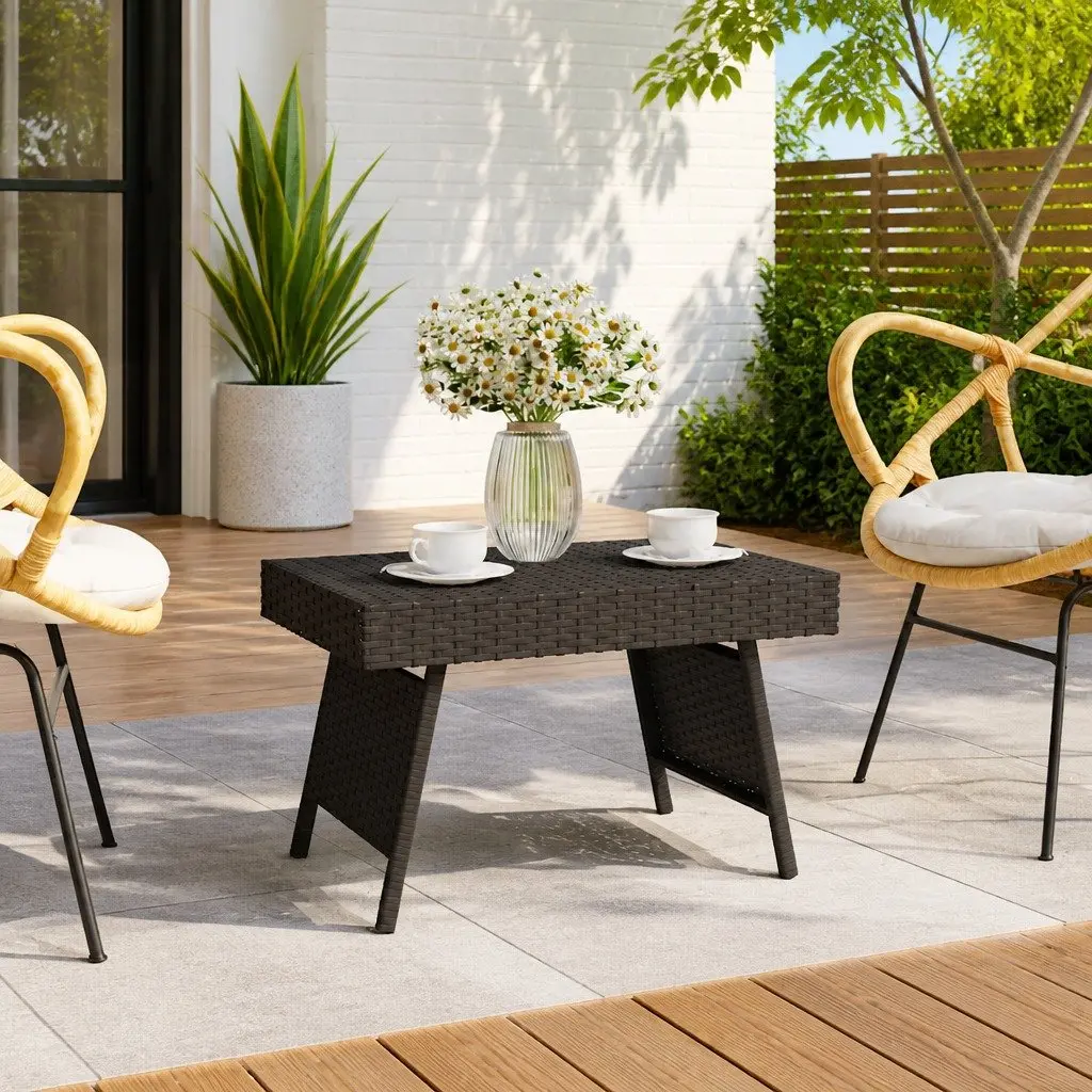 Foldable Black Accent Side Table