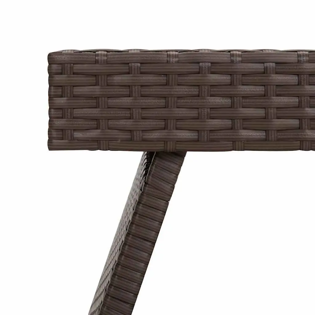Foldable Side Table Brown Outdoor Indoor Accent End Table Garden Furniture