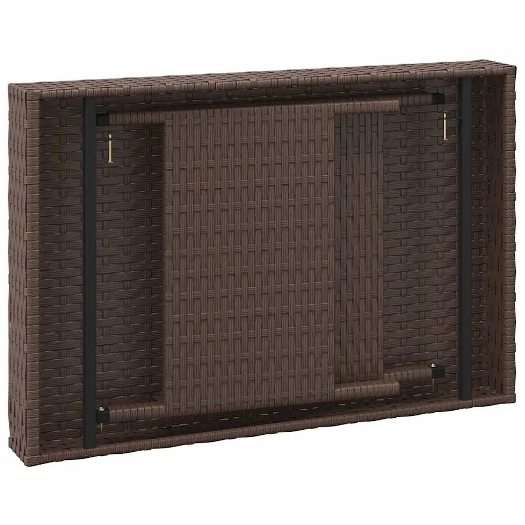 Foldable Side Table Brown Outdoor Indoor Accent End Table Garden Furniture