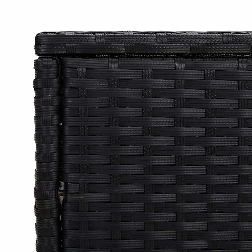 Nesting Tables for Living Room or Outdoor Use 3 Pieces Black Poly Rattan