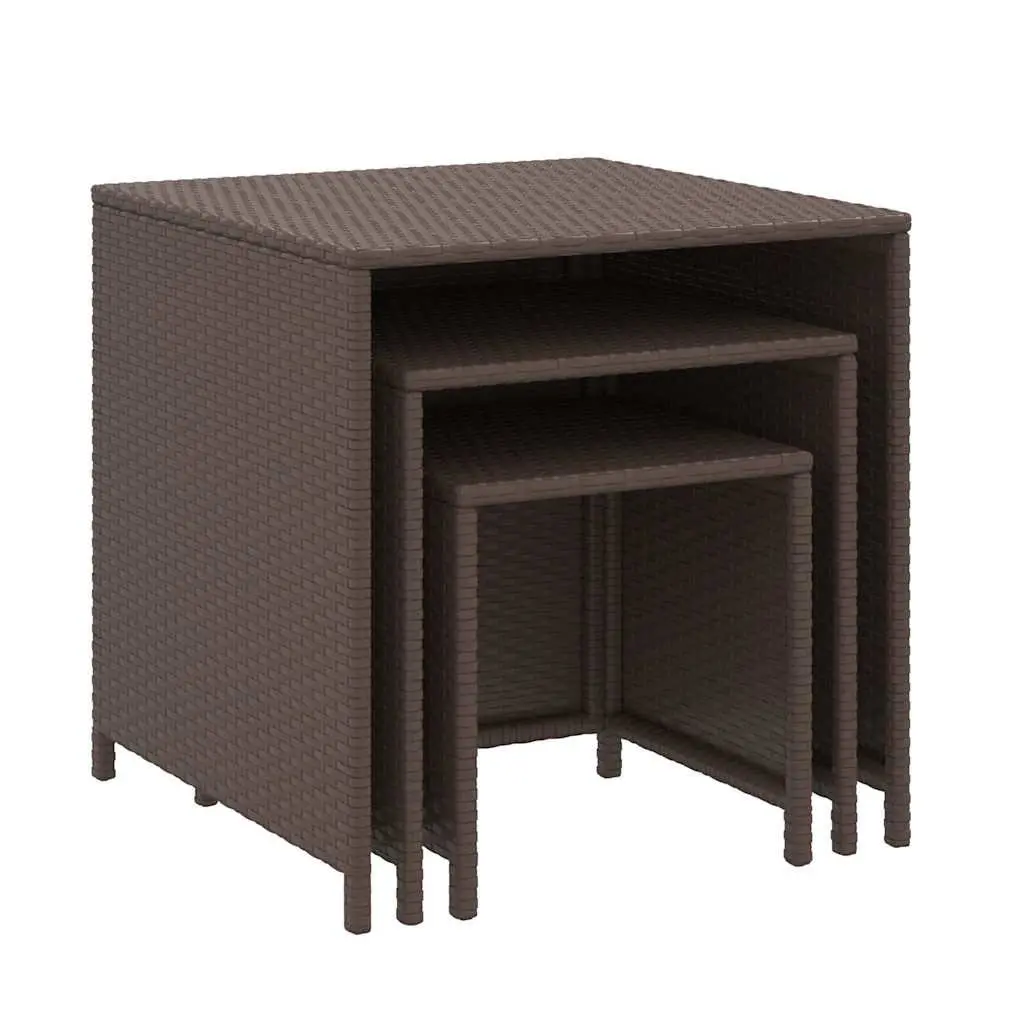 3-Piece Brown Nesting Tables Set