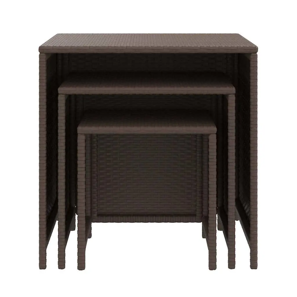 3-Piece Brown Nesting Tables Set