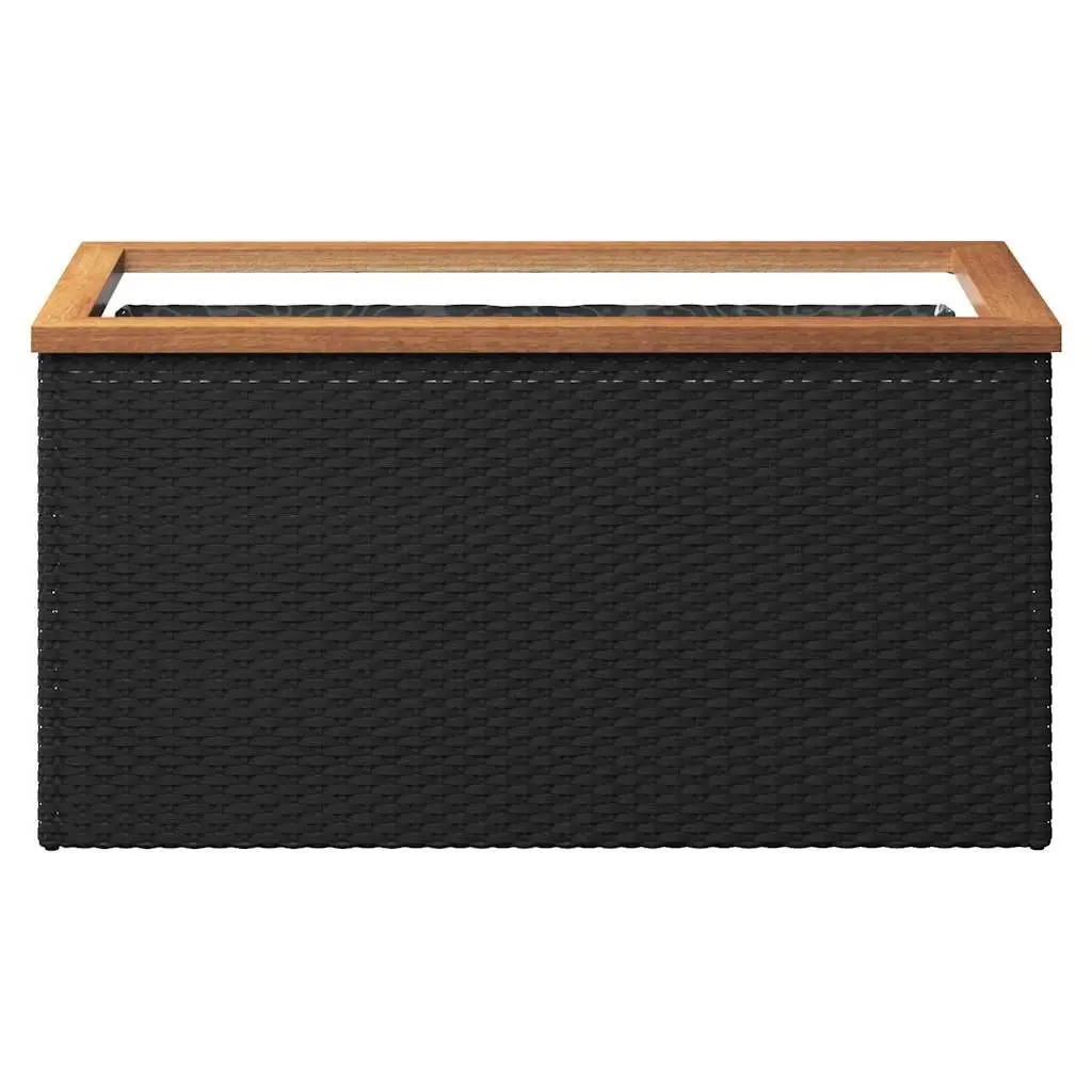 Planter Outdoor Black 80x40x40 cm Poly Rattan Garden Raised Bed Flower Box