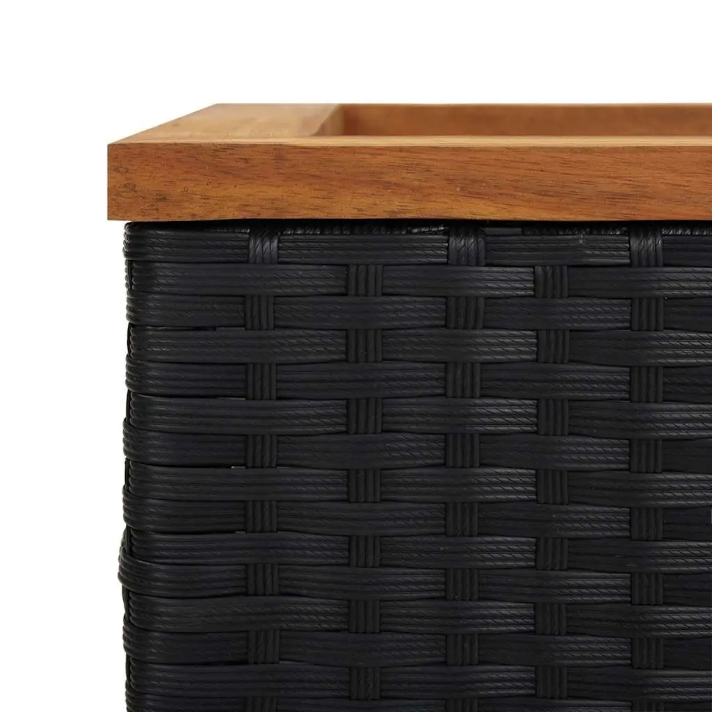 Planter Outdoor Black 80x40x40 cm Poly Rattan Garden Raised Bed Flower Box