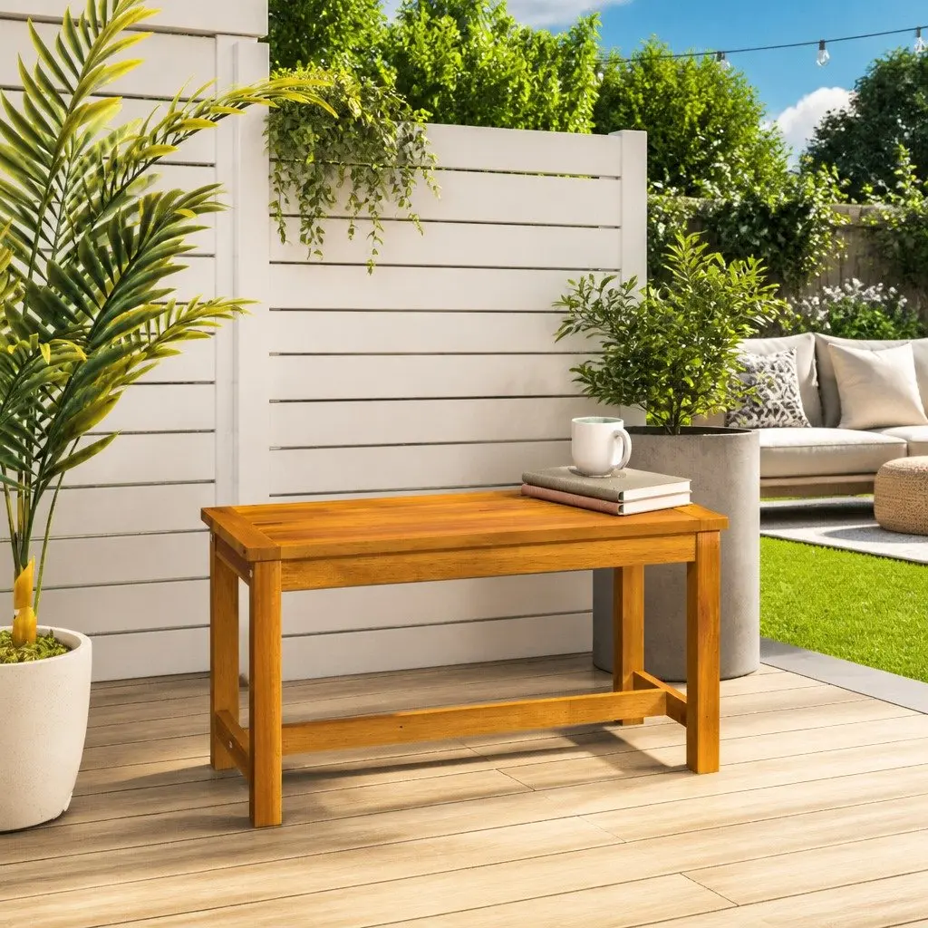 Solid Wood Garden Bench Outdoor Seating Brown 80 x 35 x 45 cm