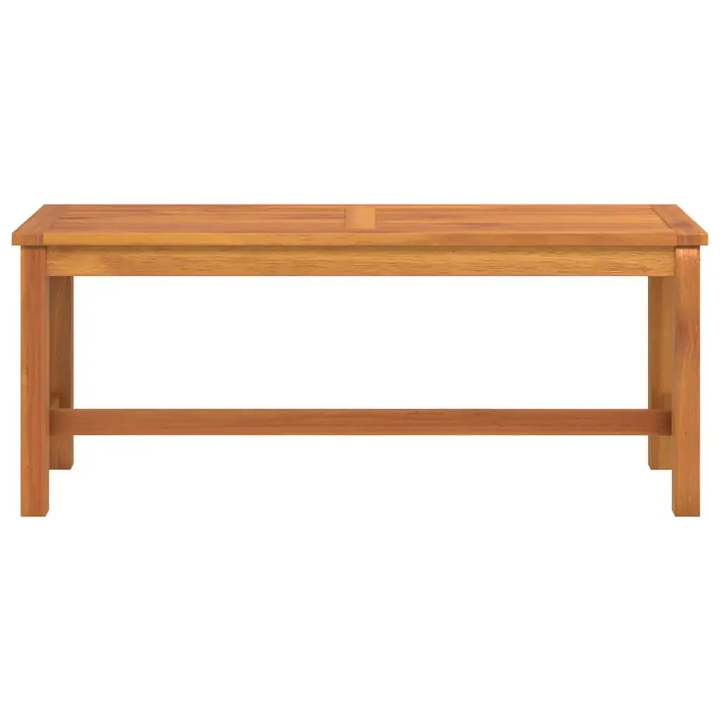Solid Acacia Wood Garden Bench Outdoor Seating Sturdy Frame Brown 110x35x45cm