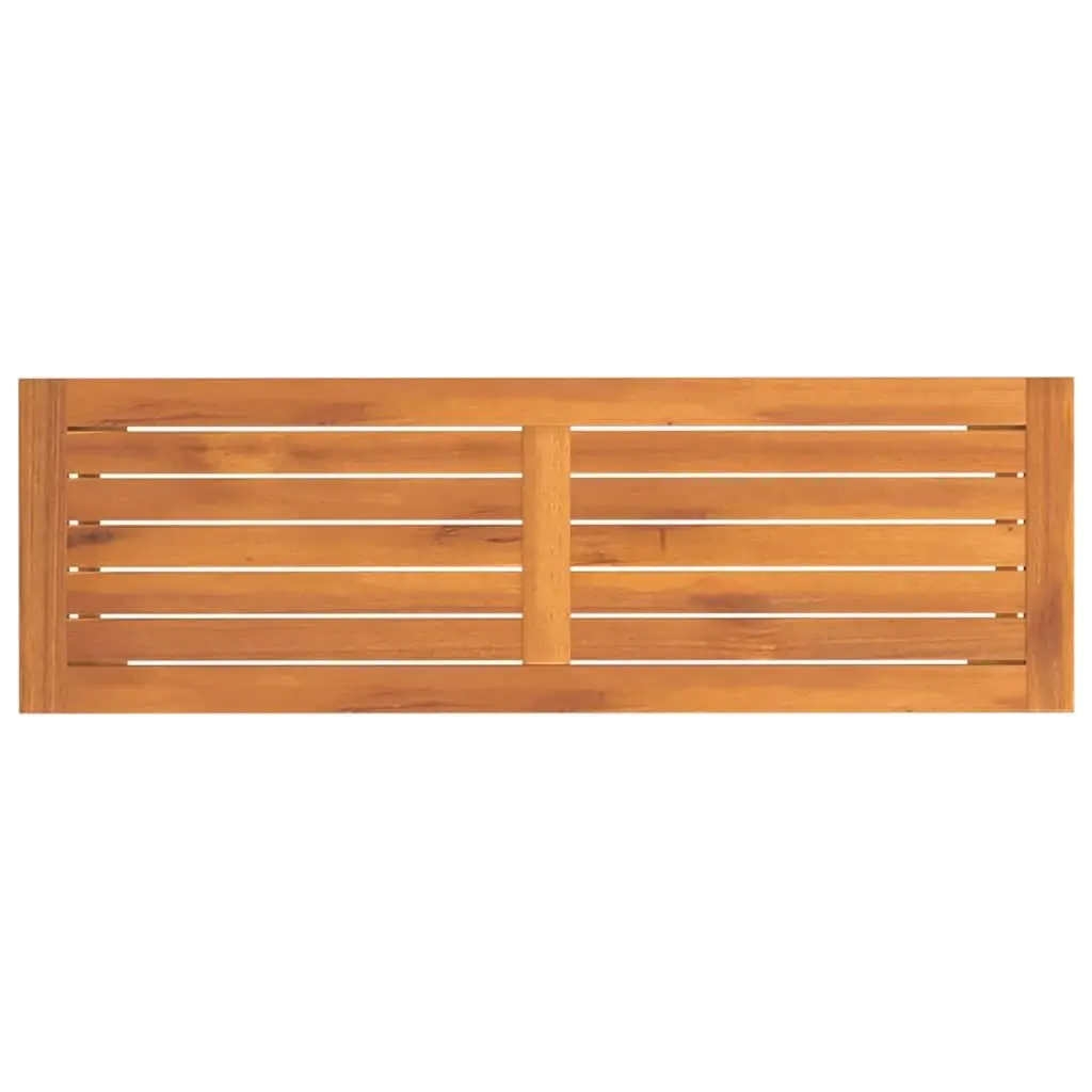Solid Acacia Wood Garden Bench Outdoor Seating Sturdy Frame Brown 110x35x45cm