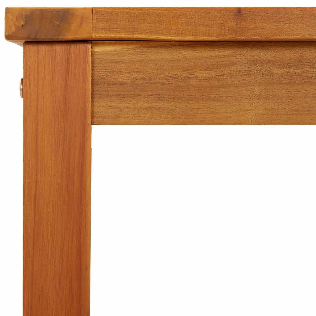Solid Acacia Wood Garden Bench Outdoor Seating Sturdy Frame Brown 110x35x45cm